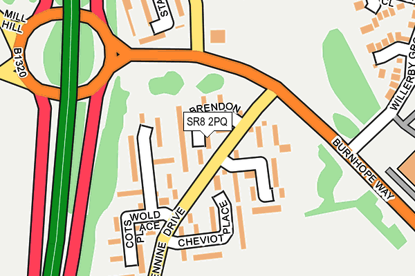SR8 2PQ map - OS OpenMap – Local (Ordnance Survey)