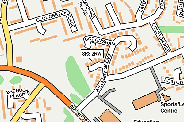 SR8 2RW map - OS OpenMap – Local (Ordnance Survey)