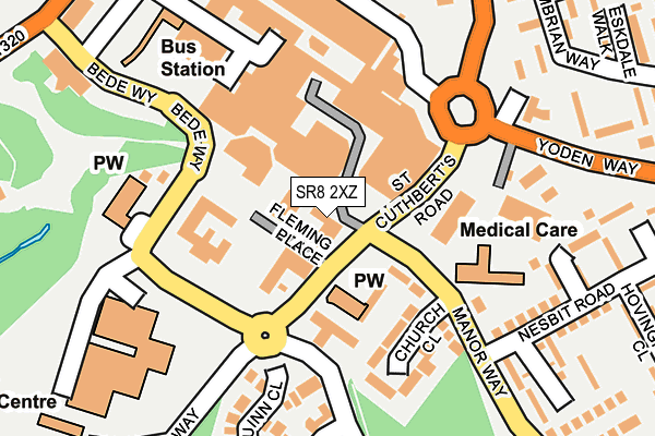 SR8 2XZ map - OS OpenMap – Local (Ordnance Survey)