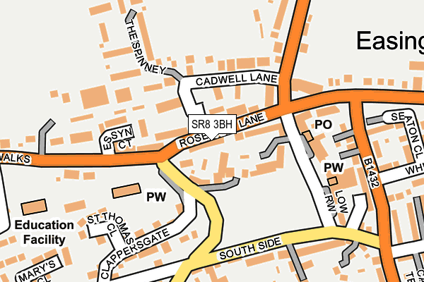 SR8 3BH map - OS OpenMap – Local (Ordnance Survey)