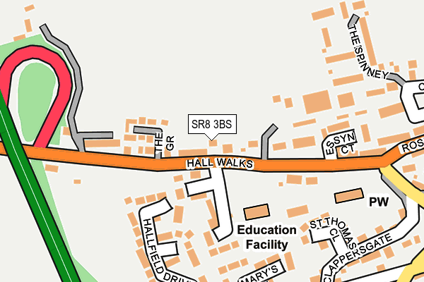 SR8 3BS map - OS OpenMap – Local (Ordnance Survey)