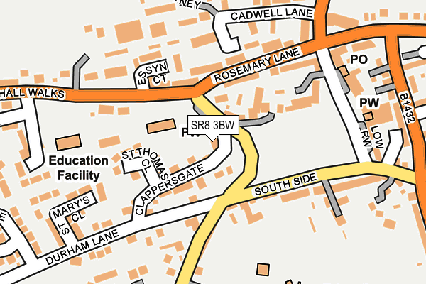SR8 3BW map - OS OpenMap – Local (Ordnance Survey)