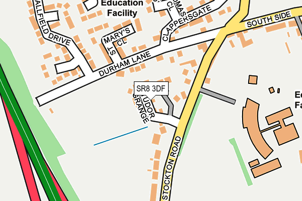 SR8 3DF map - OS OpenMap – Local (Ordnance Survey)