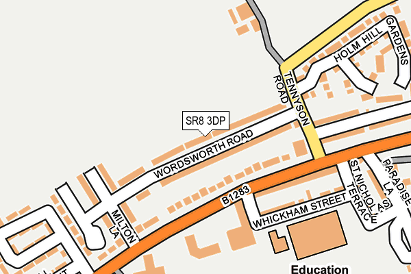 SR8 3DP map - OS OpenMap – Local (Ordnance Survey)