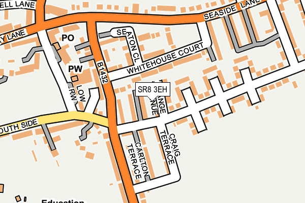 SR8 3EH map - OS OpenMap – Local (Ordnance Survey)