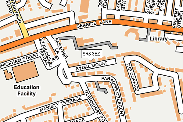 SR8 3EZ map - OS OpenMap – Local (Ordnance Survey)