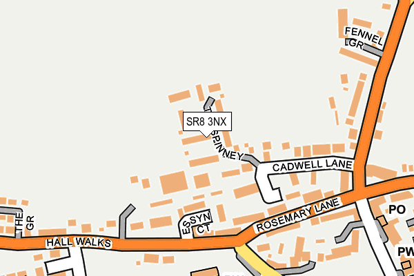 SR8 3NX map - OS OpenMap – Local (Ordnance Survey)