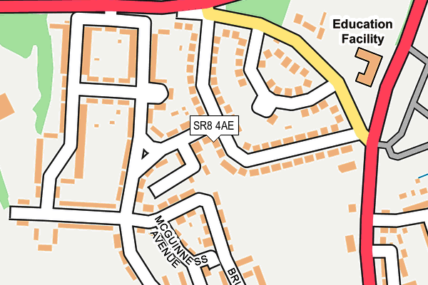 SR8 4AE map - OS OpenMap – Local (Ordnance Survey)