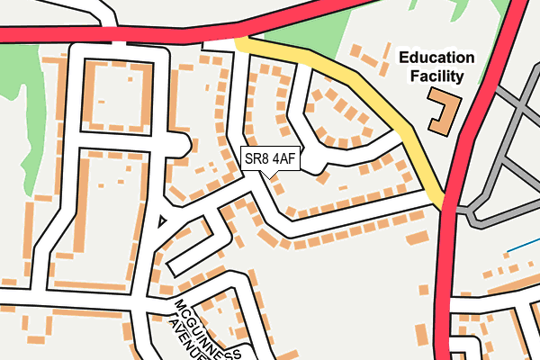 SR8 4AF map - OS OpenMap – Local (Ordnance Survey)