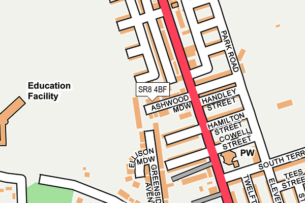 SR8 4BF map - OS OpenMap – Local (Ordnance Survey)