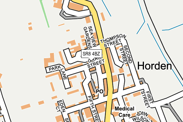 SR8 4BZ map - OS OpenMap – Local (Ordnance Survey)