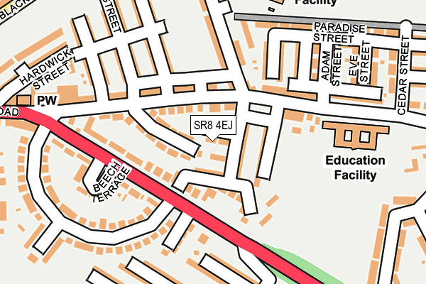 SR8 4EJ map - OS OpenMap – Local (Ordnance Survey)