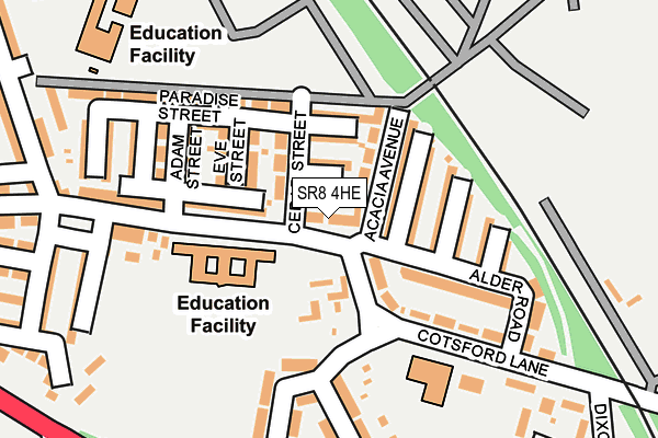 SR8 4HE map - OS OpenMap – Local (Ordnance Survey)