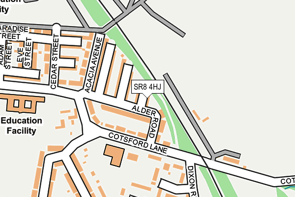 SR8 4HJ map - OS OpenMap – Local (Ordnance Survey)