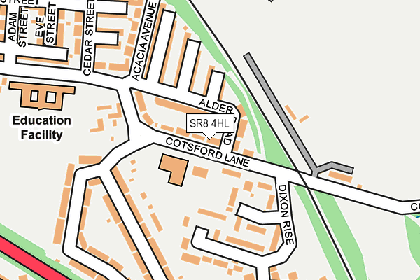 SR8 4HL map - OS OpenMap – Local (Ordnance Survey)