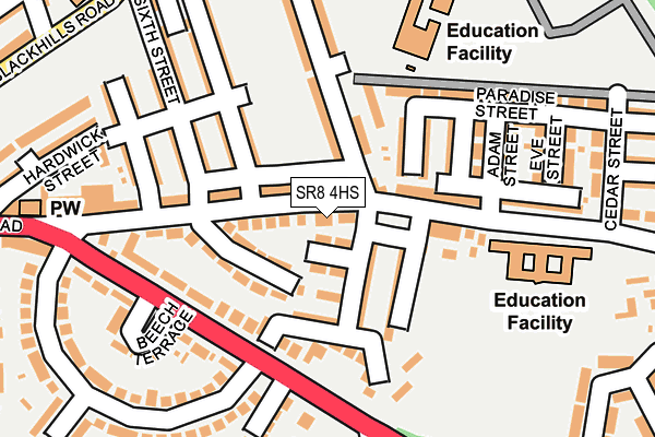 SR8 4HS map - OS OpenMap – Local (Ordnance Survey)