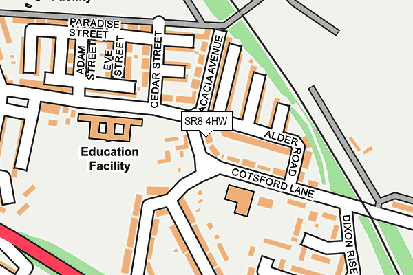 SR8 4HW map - OS OpenMap – Local (Ordnance Survey)