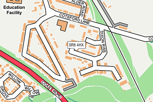 SR8 4HX map - OS OpenMap – Local (Ordnance Survey)