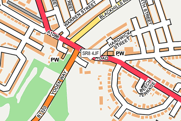 SR8 4JF map - OS OpenMap – Local (Ordnance Survey)