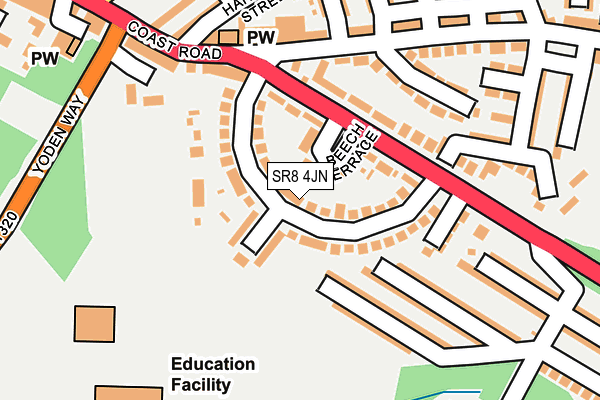 SR8 4JN map - OS OpenMap – Local (Ordnance Survey)