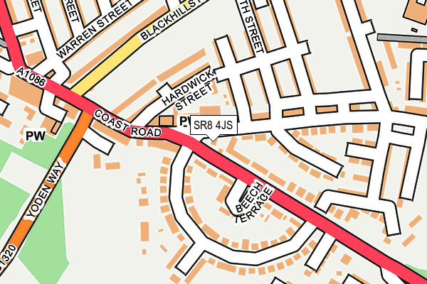 SR8 4JS map - OS OpenMap – Local (Ordnance Survey)