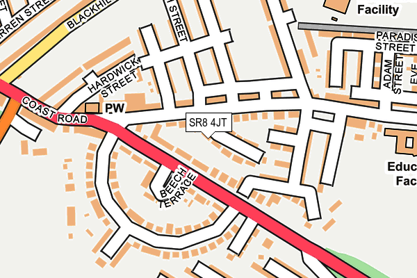 SR8 4JT map - OS OpenMap – Local (Ordnance Survey)