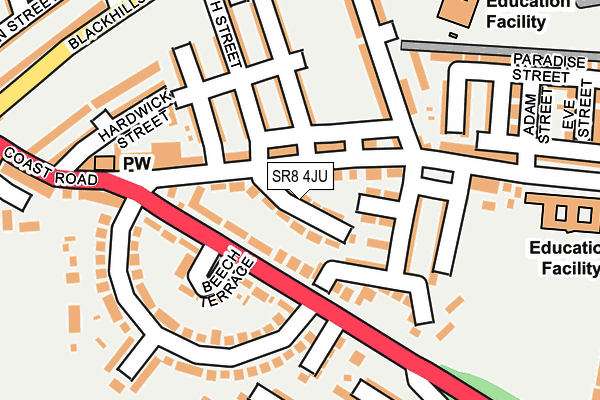 SR8 4JU map - OS OpenMap – Local (Ordnance Survey)