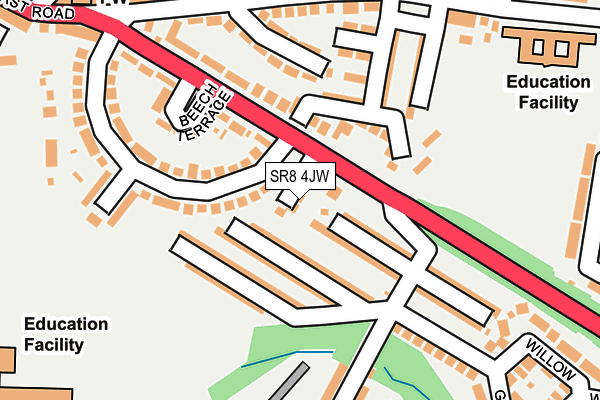 SR8 4JW map - OS OpenMap – Local (Ordnance Survey)