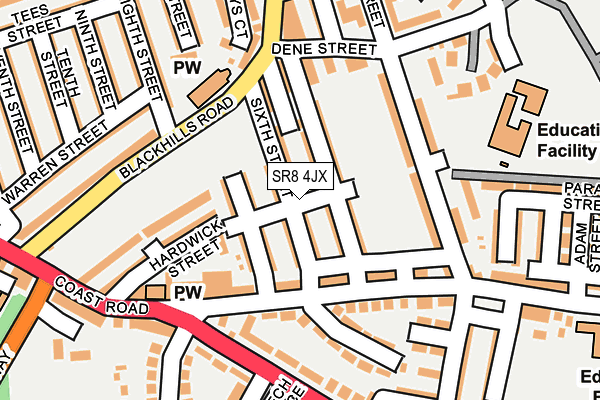 SR8 4JX map - OS OpenMap – Local (Ordnance Survey)