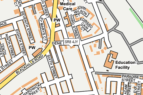 SR8 4JY map - OS OpenMap – Local (Ordnance Survey)