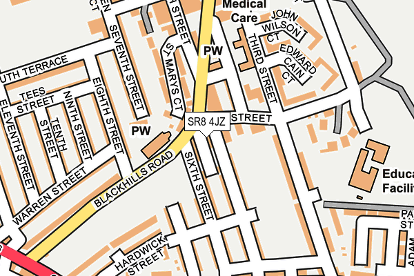 SR8 4JZ map - OS OpenMap – Local (Ordnance Survey)