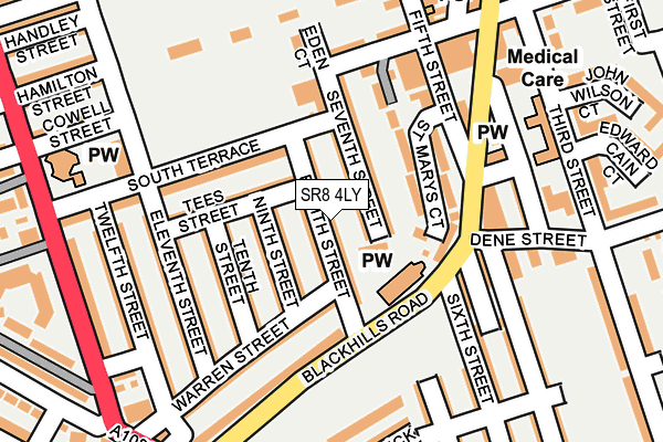 SR8 4LY map - OS OpenMap – Local (Ordnance Survey)