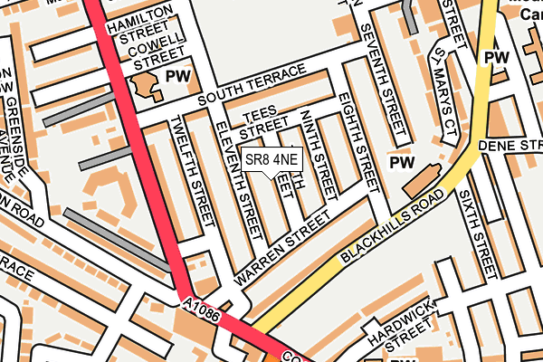 SR8 4NE map - OS OpenMap – Local (Ordnance Survey)