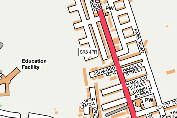 SR8 4PR map - OS OpenMap – Local (Ordnance Survey)