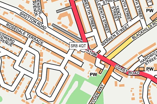 SR8 4QT map - OS OpenMap – Local (Ordnance Survey)