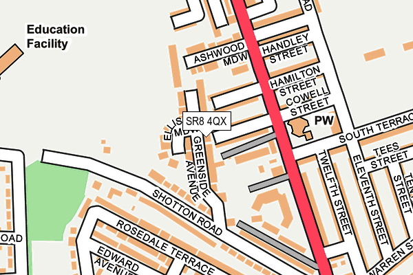 SR8 4QX map - OS OpenMap – Local (Ordnance Survey)