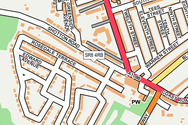 SR8 4RB map - OS OpenMap – Local (Ordnance Survey)