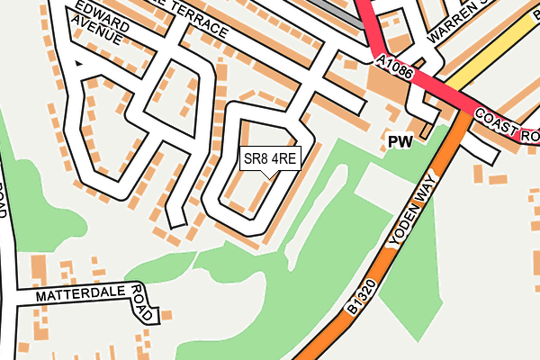 SR8 4RE map - OS OpenMap – Local (Ordnance Survey)