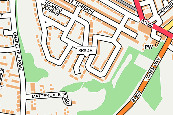 SR8 4RJ map - OS OpenMap – Local (Ordnance Survey)