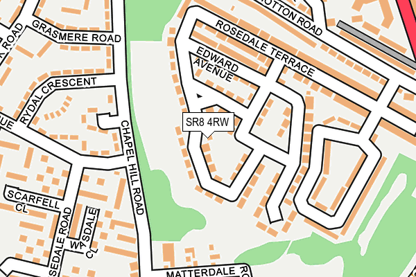 SR8 4RW map - OS OpenMap – Local (Ordnance Survey)