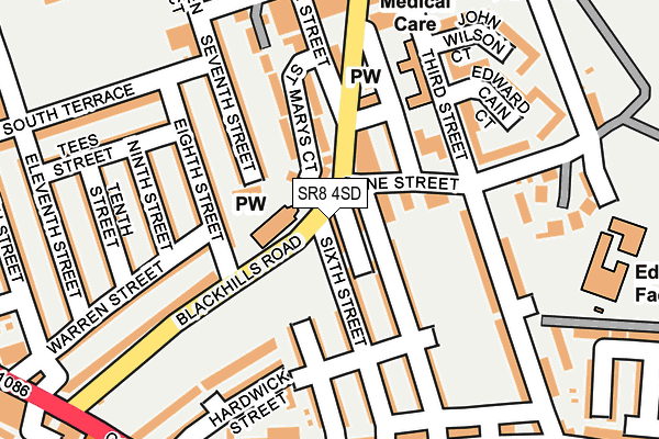 SR8 4SD map - OS OpenMap – Local (Ordnance Survey)