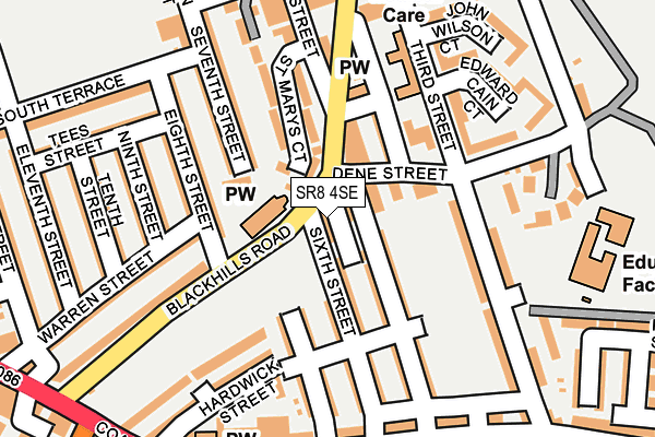 SR8 4SE map - OS OpenMap – Local (Ordnance Survey)