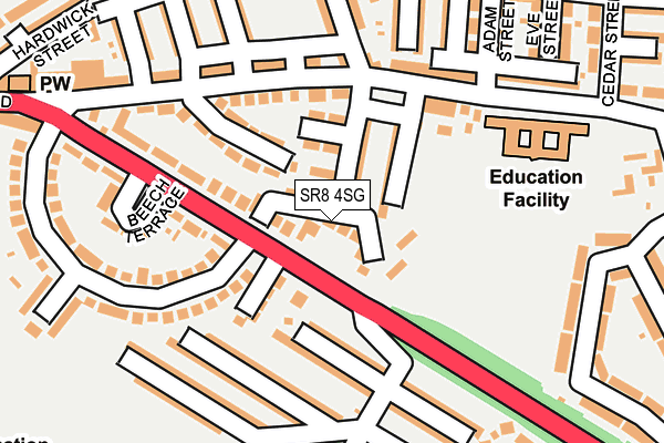 SR8 4SG map - OS OpenMap – Local (Ordnance Survey)