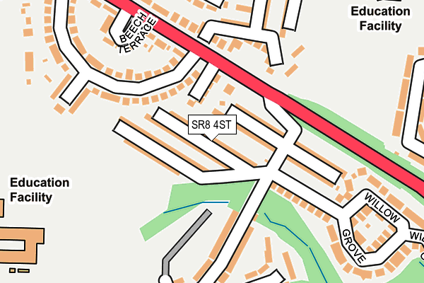 SR8 4ST map - OS OpenMap – Local (Ordnance Survey)