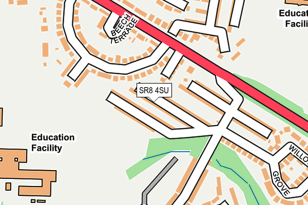 SR8 4SU map - OS OpenMap – Local (Ordnance Survey)
