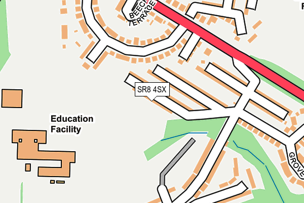 SR8 4SX map - OS OpenMap – Local (Ordnance Survey)