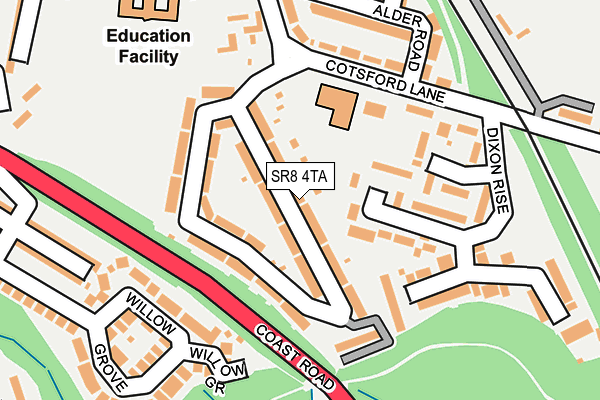 SR8 4TA map - OS OpenMap – Local (Ordnance Survey)