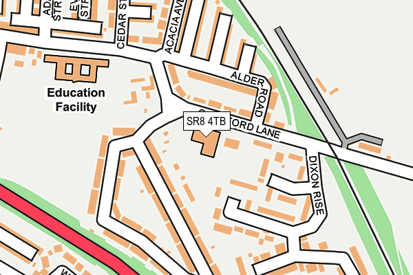 SR8 4TB map - OS OpenMap – Local (Ordnance Survey)