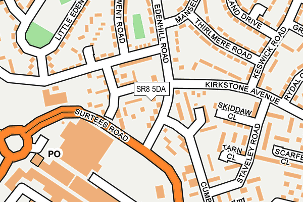 SR8 5DA map - OS OpenMap – Local (Ordnance Survey)