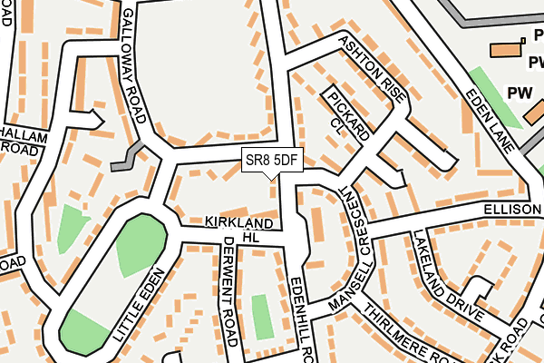 SR8 5DF map - OS OpenMap – Local (Ordnance Survey)